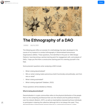 The Ethnography of a DAO