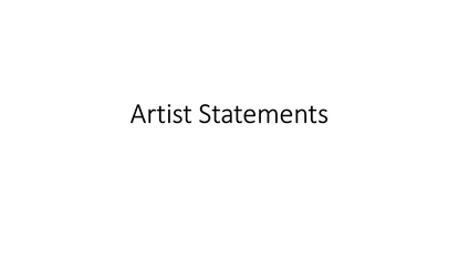 artist statements