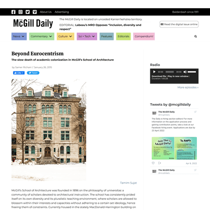 Beyond Eurocentrism - The McGill Daily