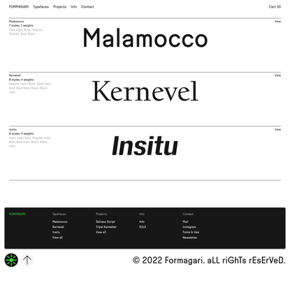 Typefaces – Formagari