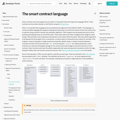 The smart contract language - Algorand Developer Portal