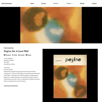 Pagina, No. 4 June 1964 - Design Reviewed