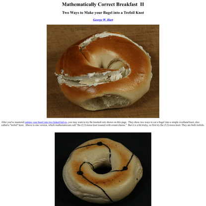 Mathematically Correct Breakfast --Knotted Bagel