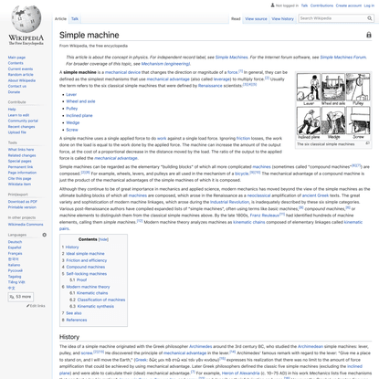 Simple machine - Wikipedia