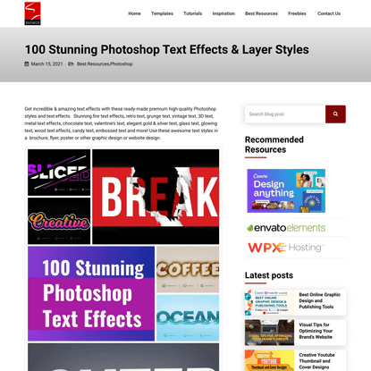 100 Stunning Photoshop Text Effects &amp; Layer Styles - EntheosWeb Blog