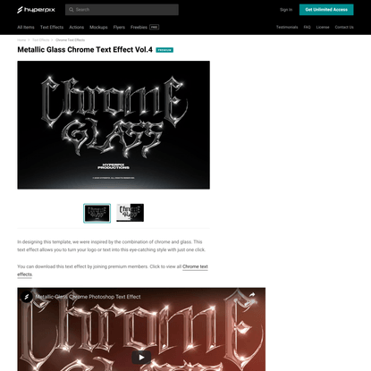 Metallic Glass Chrome Text Effect Vol.4 Download PSD | Hyperpix