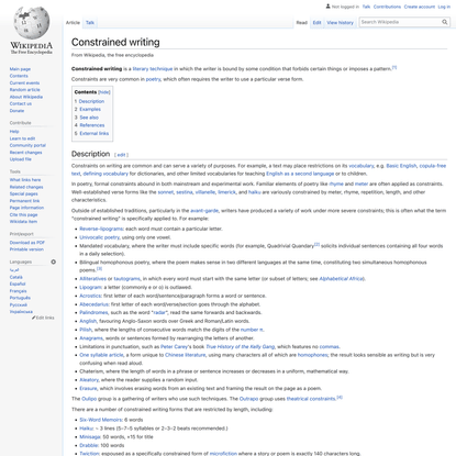 Constrained writing - Wikipedia