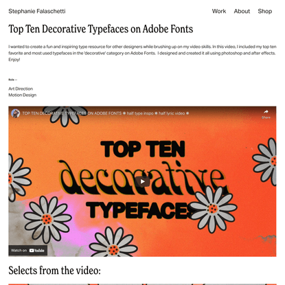 Top Ten Adobe Fonts — Stephanie Falaschetti