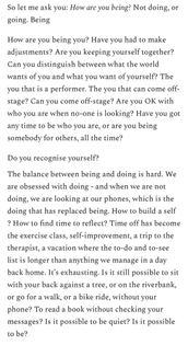 More About Being