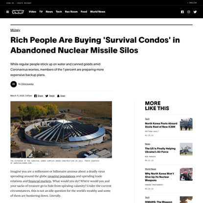 Rich People Are Buying ‘Survival Condos’ in Abandoned Nuclear Missile Silos