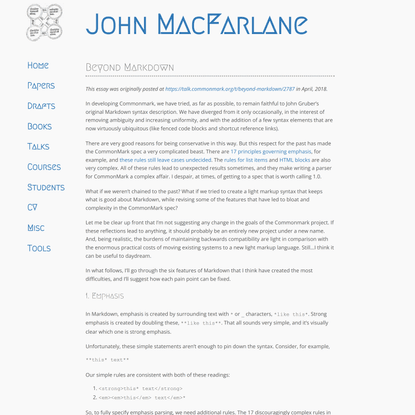 John MacFarlane - Beyond Markdown