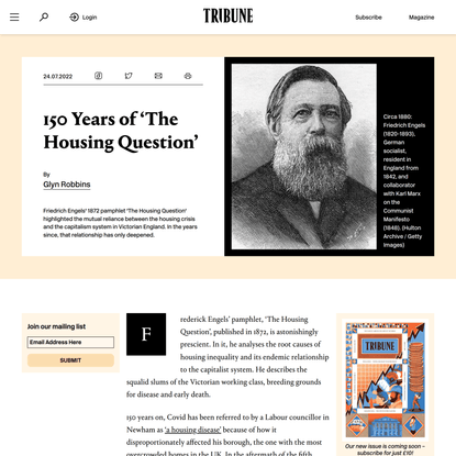 150 Years of ‘The Housing Question’