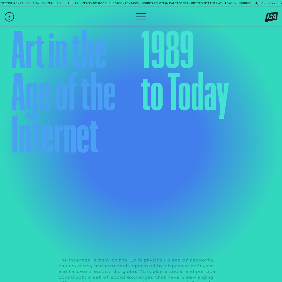 Art in the age of the internet 1989 to today are na