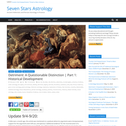 Detriment: A Questionable Distinction | Part 1: Historical Development - Seven Stars Astrology