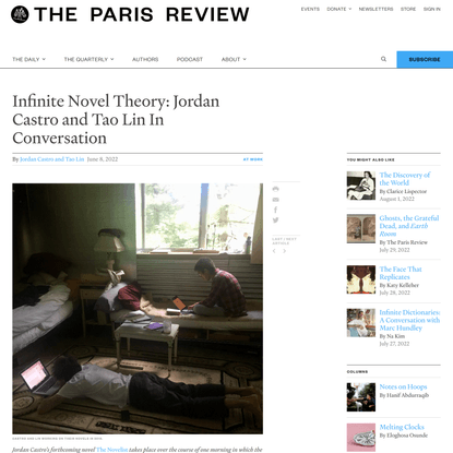 Infinite Novel Theory: Jordan Castro and Tao Lin In Conversation