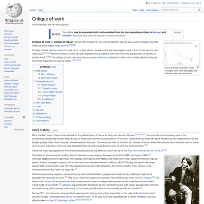Critique of work - Wikipedia