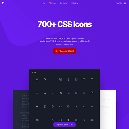 700+ CSS Icons, Customizable, Retina Ready &amp; API