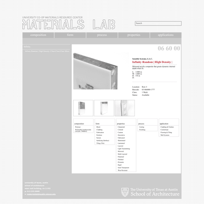 School Of Architecture - Materials Lab