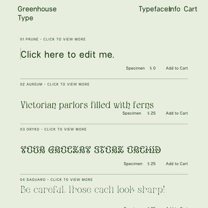 Typefaces — Greenhouse Type