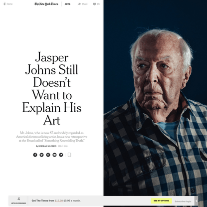 Jasper Johns Still Doesn't Want to Explain His Art