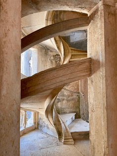 Helicoidal staircases (1557) in the cloisters of the Convent of Christ in Tomar