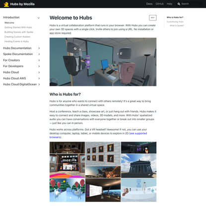 Welcome to Hubs · Hubs by Mozilla