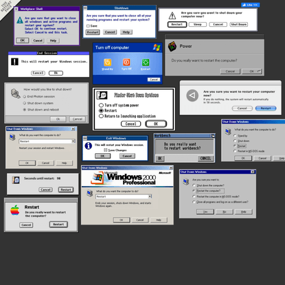 The Restart Page - Free unlimited rebooting experience from vintage operating systems
