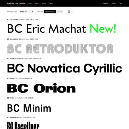 Font collection | Briefcase Type Foundry