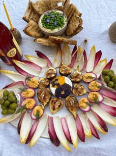 magical oyster inspired figs + miso deviled eggs @hanahuntt