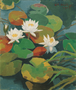 Oh Chi Ho, Water Lilies, 1957, oil on canvas