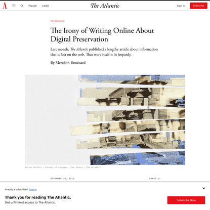 The Irony of Writing About Digital Preservation