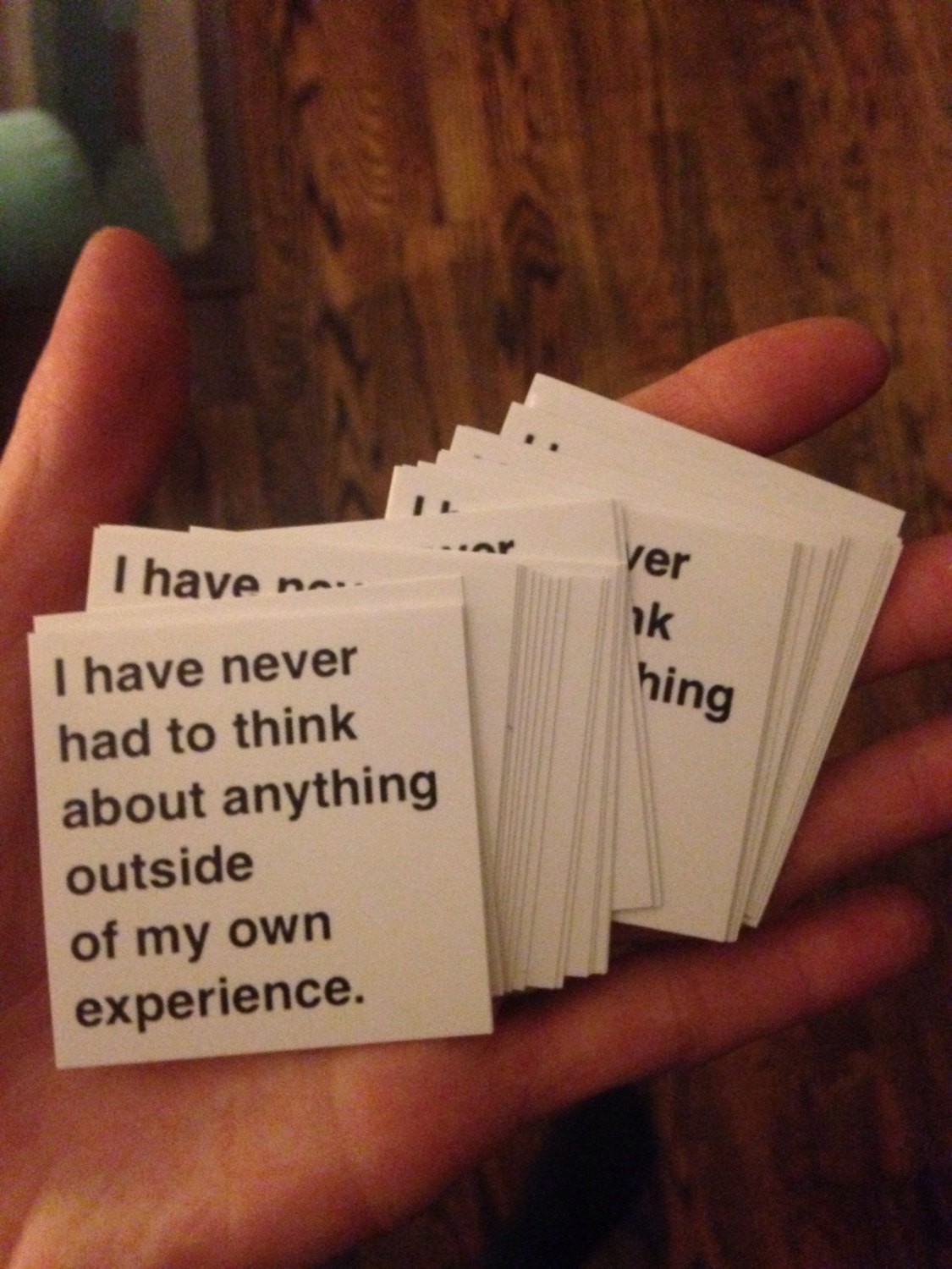 10 Pack of "I Have Never Had To Think About Anything Outside of My Own Experience" sticker to put on jerks - $5.00 USD