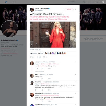 Kristin Chenoweth on Twitter