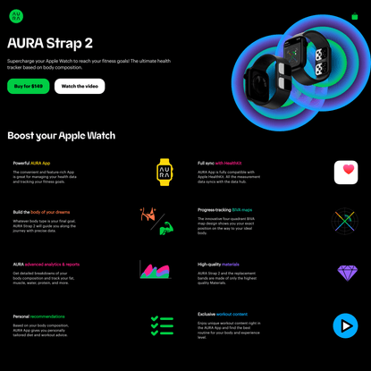 AURA Strap 2 smart band for Apple Watch for body composition measure on the go