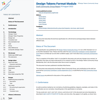 Design Tokens Format Module