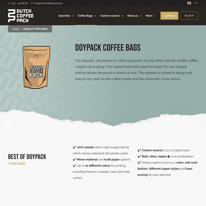 Doypack Coffee Bags? Dutch Coffee Pack offers them!