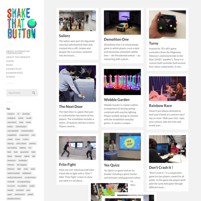 Shake That Button - Alternative controllers, video game installations and playful performances