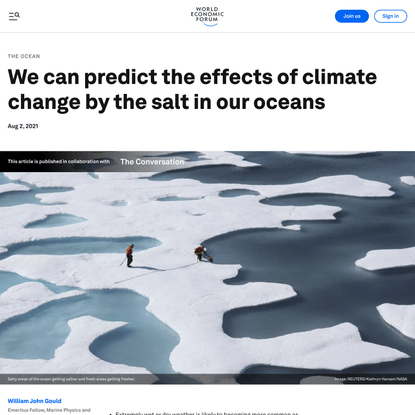 We can predict the effects of climate change by the salt in our oceans