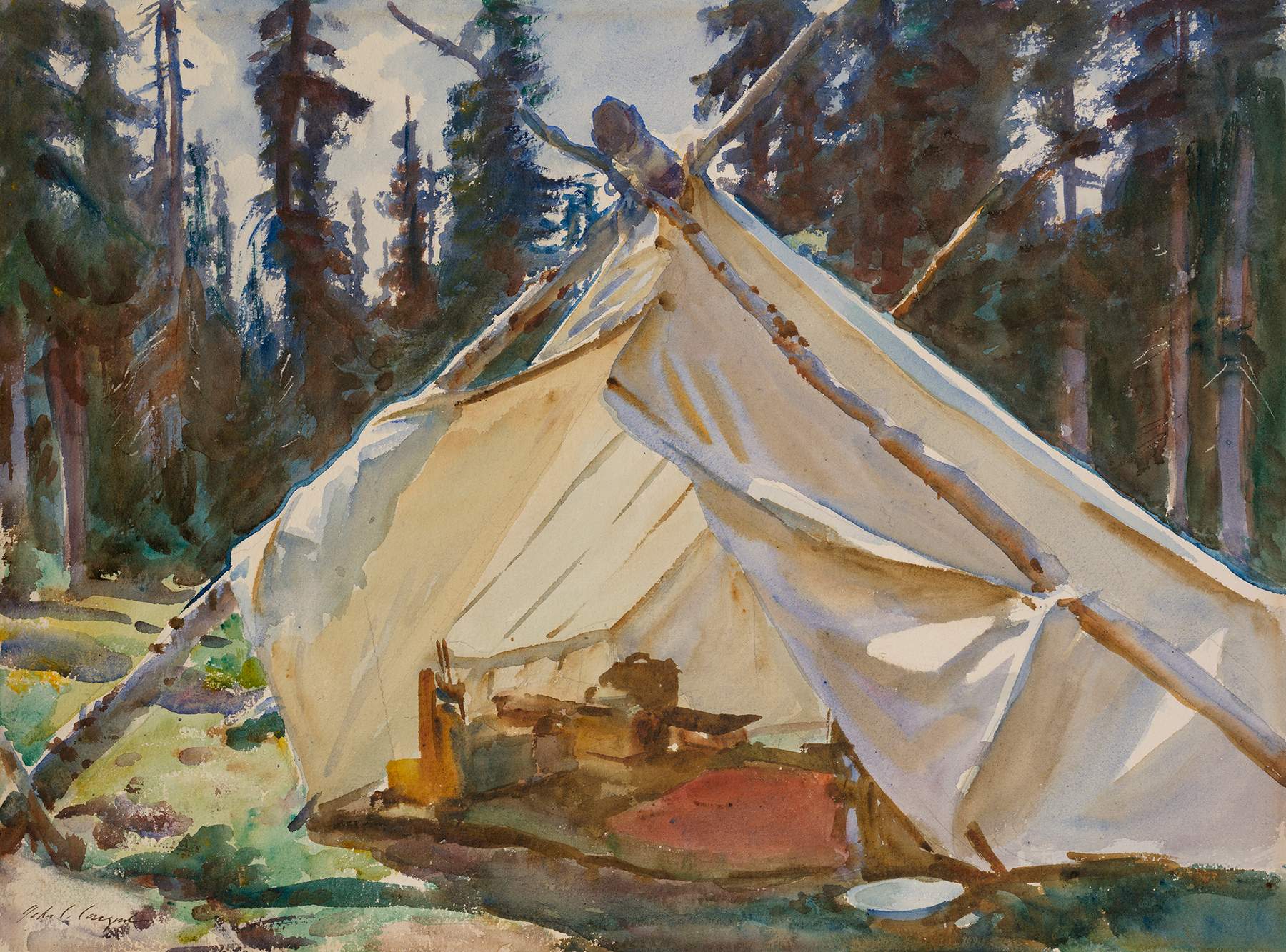 John Singer Sargent - A Tent in the Rockies