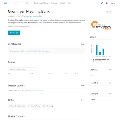 Papers with Code - Groningen Meaning Bank Dataset