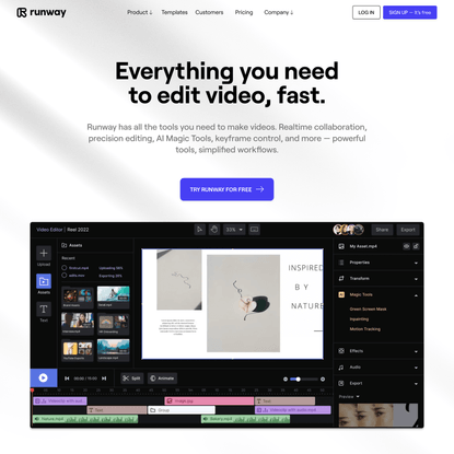 Runway - Online Video Editor | Everything you need to edit video, fast.