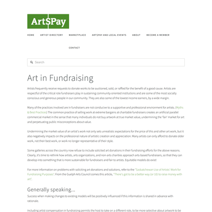 Art in Fundraising — ARTSPAY