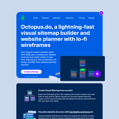 Octopus.do, Visual Sitemap Tool, Website Planner, Architecture