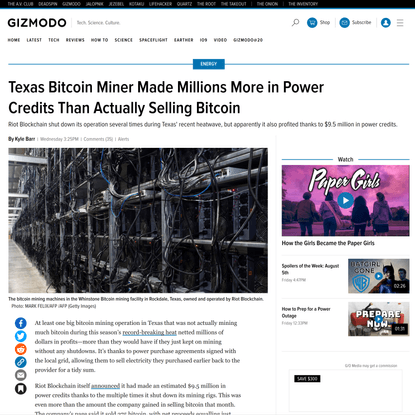 Texas Bitcoin Miner Made Millions More in Power Credits Than Actually Selling Bitcoin