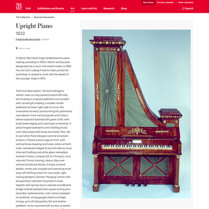 Friedrich Bernhard Voigt | Upright Piano | German | The Metropolitan Museum of Art