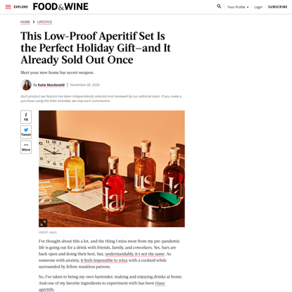 This Low-Proof Aperitif Set Is the Perfect Holiday Gift—and It Already Sold Out Once