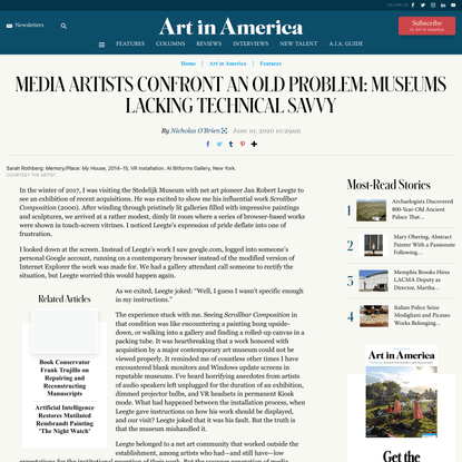 Media Artists Confront an Old Problem: Museums Lacking Technical Savvy