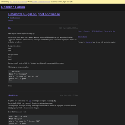 Dataview plugin snippet showcase - #140 by torantine - Share &amp; showcase - Obsidian Forum