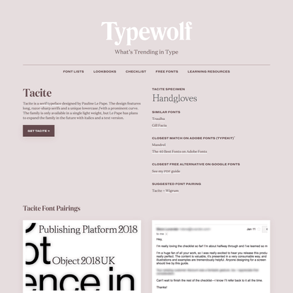 Tacite Font Combinations &amp; Free Alternatives · Typewolf
