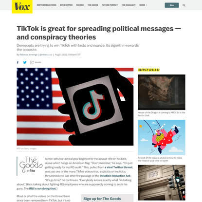 TikTok is great for spreading political messages — and conspiracy theories